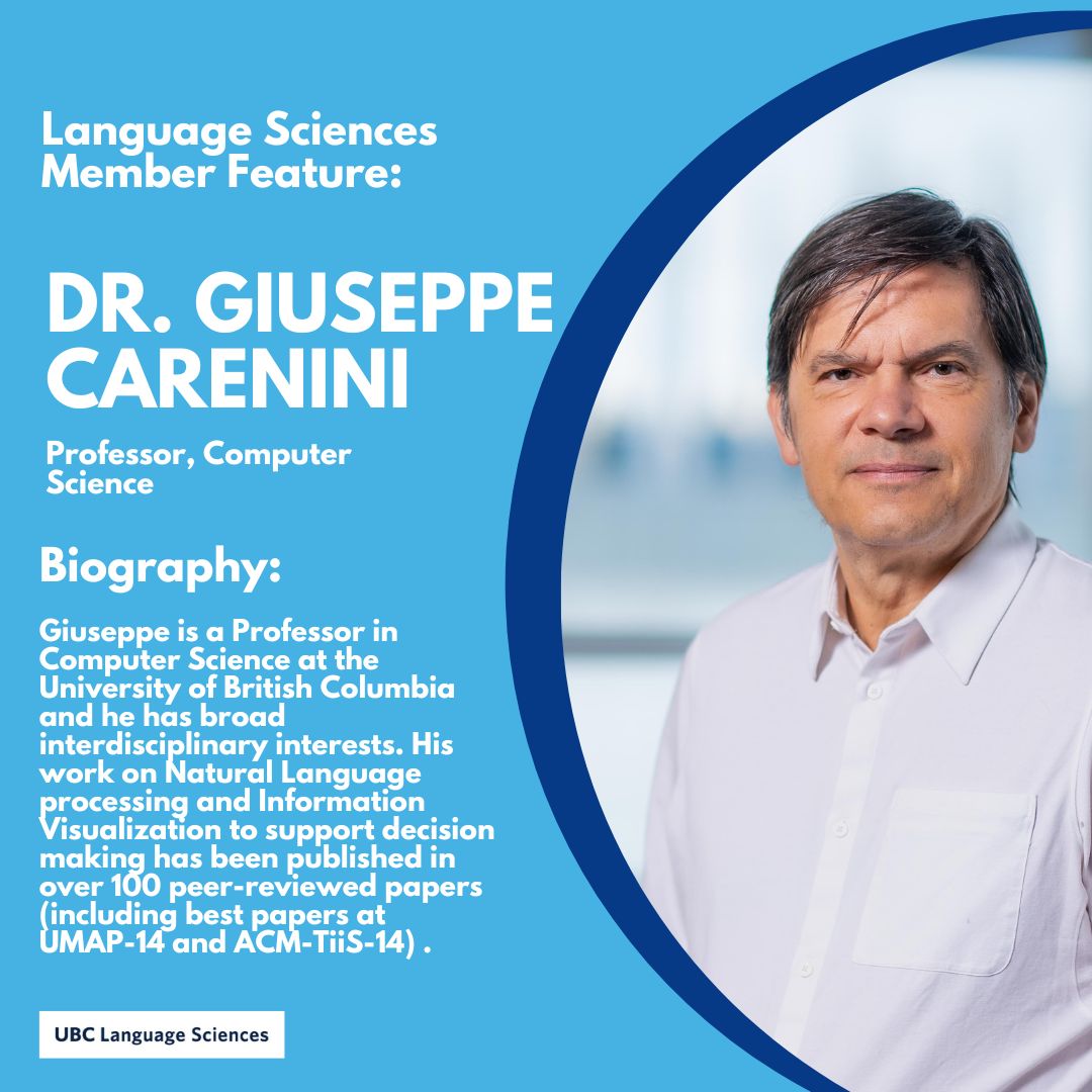 Designed image of Dr. Carenini with a short bio