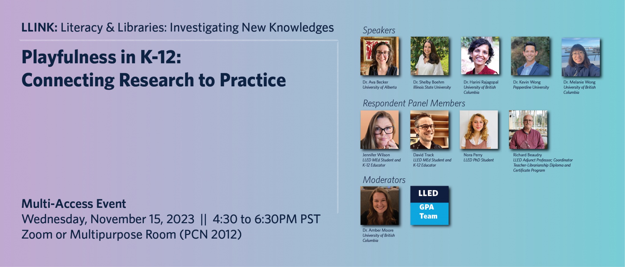 Investigating New Knowledges - Playfulness in K-12: Connecting Research to Practice promotional poster