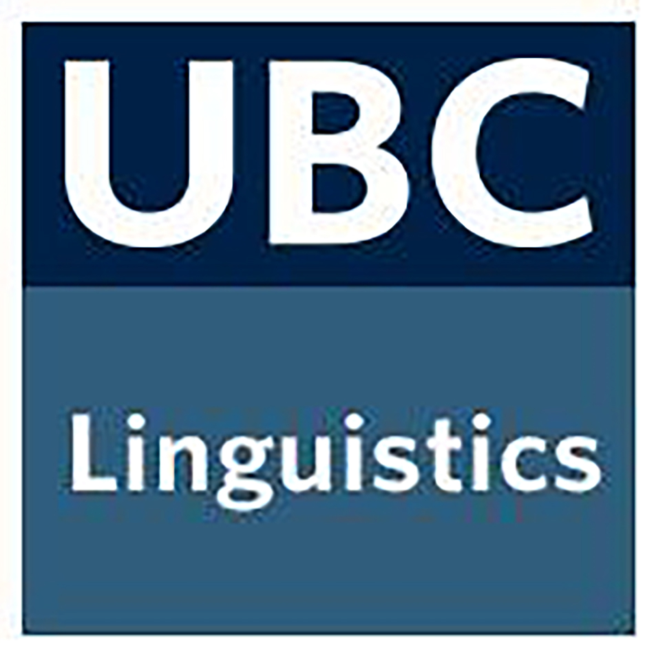 A picture of the UBC Linguistics Facebook logo, which reads UBC Linguistics on a dark blue, and lighter blue, background.