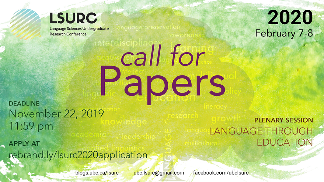A picture of the LSURC 2020 call for papers poster in yellow and green.