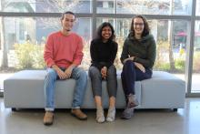Pictured from left are Terrance Gatchalian, Ashley Chand and Paris Gappmayr​, organizers of the 2019 Language Sciences Undergraduate Research Conference. 